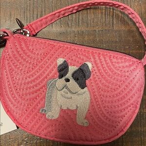 NWT Lug Perfectly Pink Embroidered Dog Disco Pouch